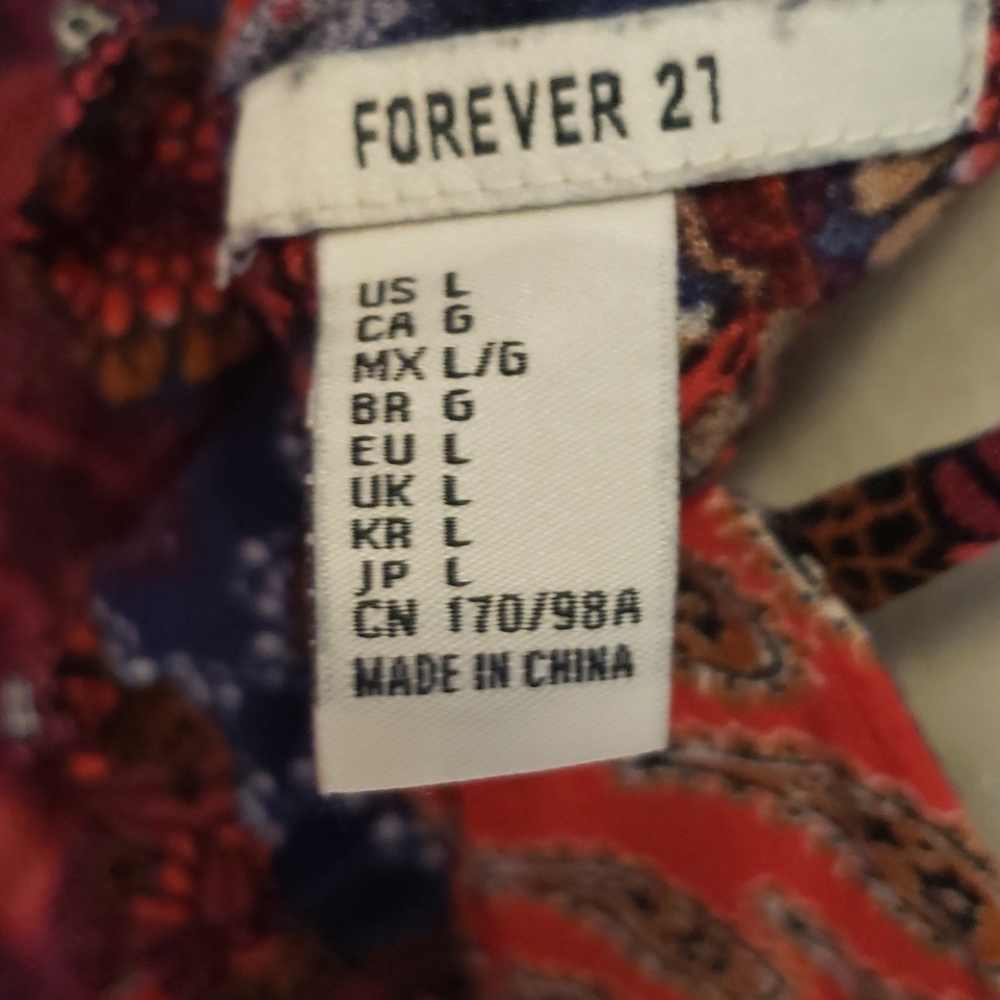 RED Flowy Ruffled Sundress by Forever 21, Large - Picture 7 of 8